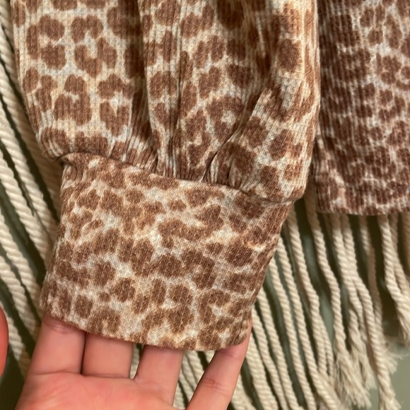 Long Sleeve Cheetah Print Shirt - Picture 2 of 3